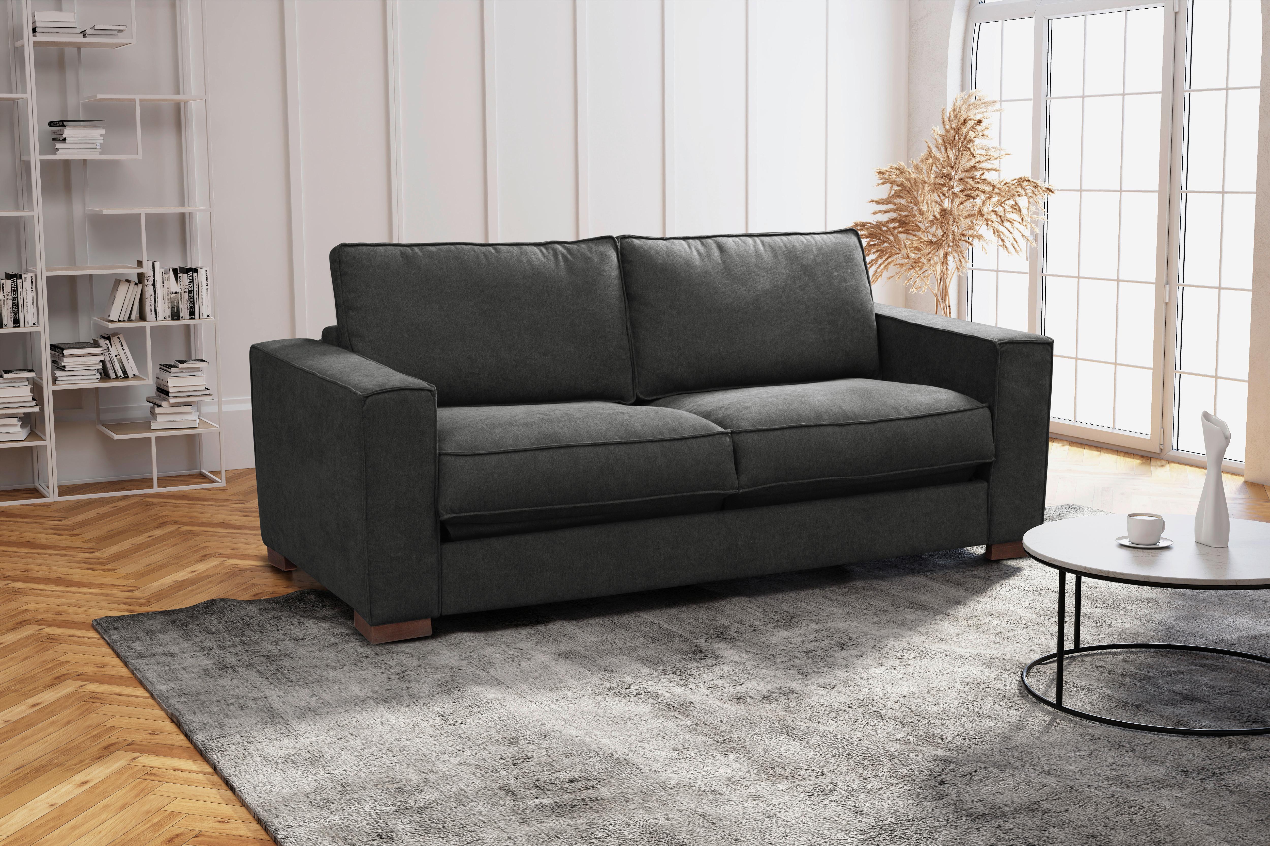 Schlafsofa Texas Anthrazit Webstoff, B: 203 Cm - Dunkelbraun/Anthrazit, Design, Textil (203/85/99cm) - MID.YOU