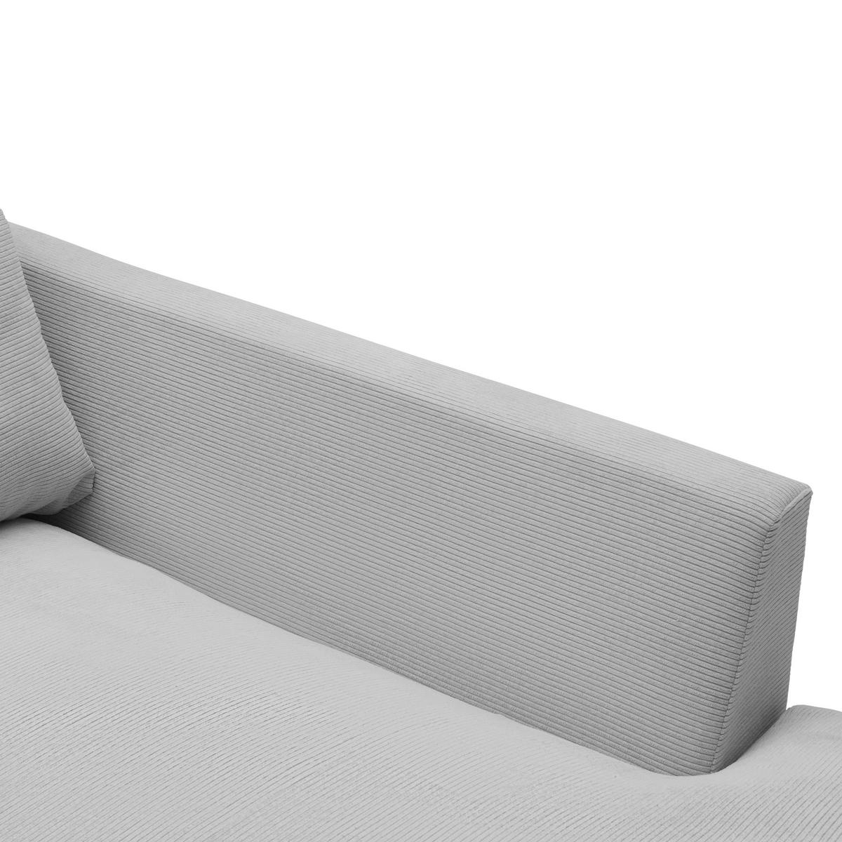 Rohová sedačka PEDRO, pravá, světle šedá - černá/světle šedá, Moderní, textil/plast (300/190cm) - Mömax