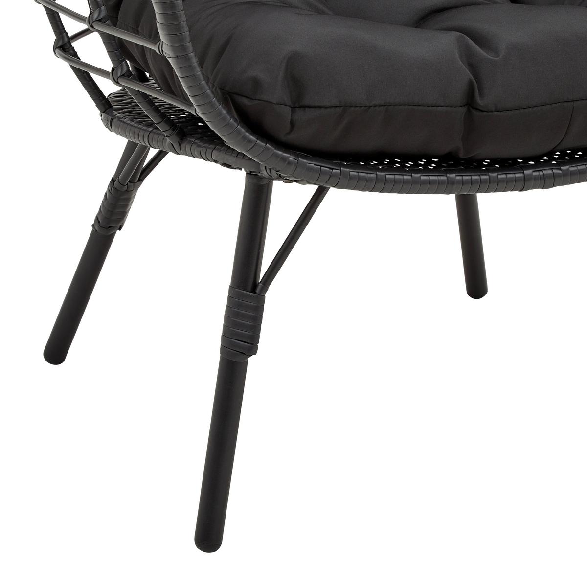 Relaxační křeslo NARA černá - černá, Moderní, kov/textil (77/145/67cm) - Bessagi Garden