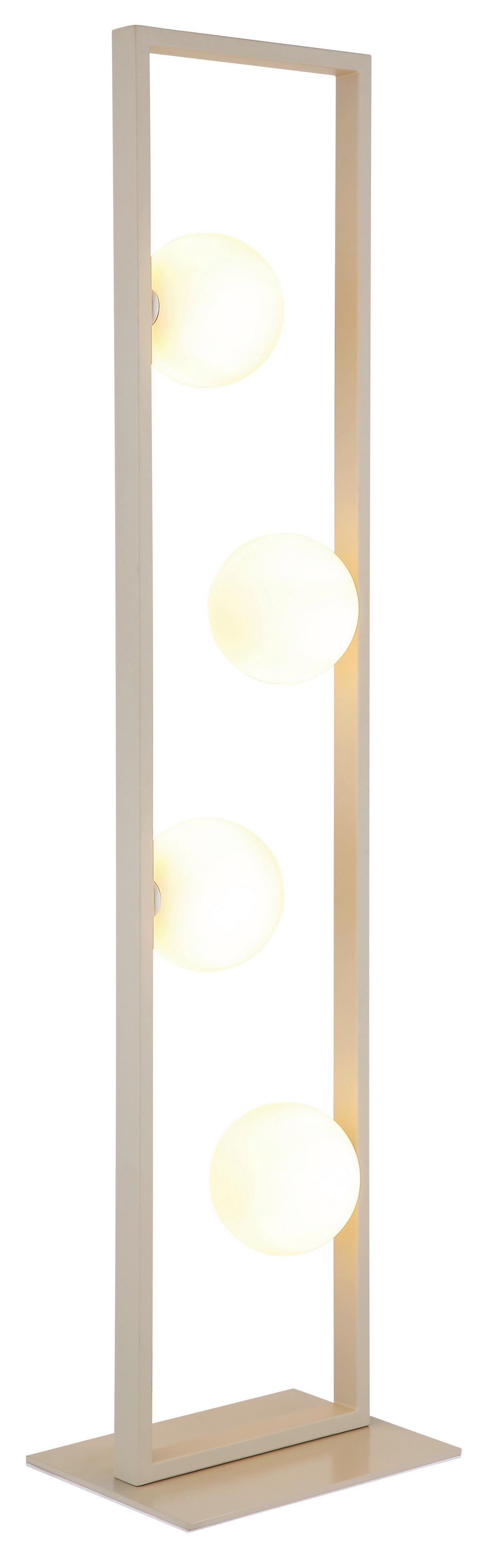 Stehleuchte Exkl., G9 - Sandfarben/Weiß, Design, Glas/Kunststoff (28/20/110cm) - Globo