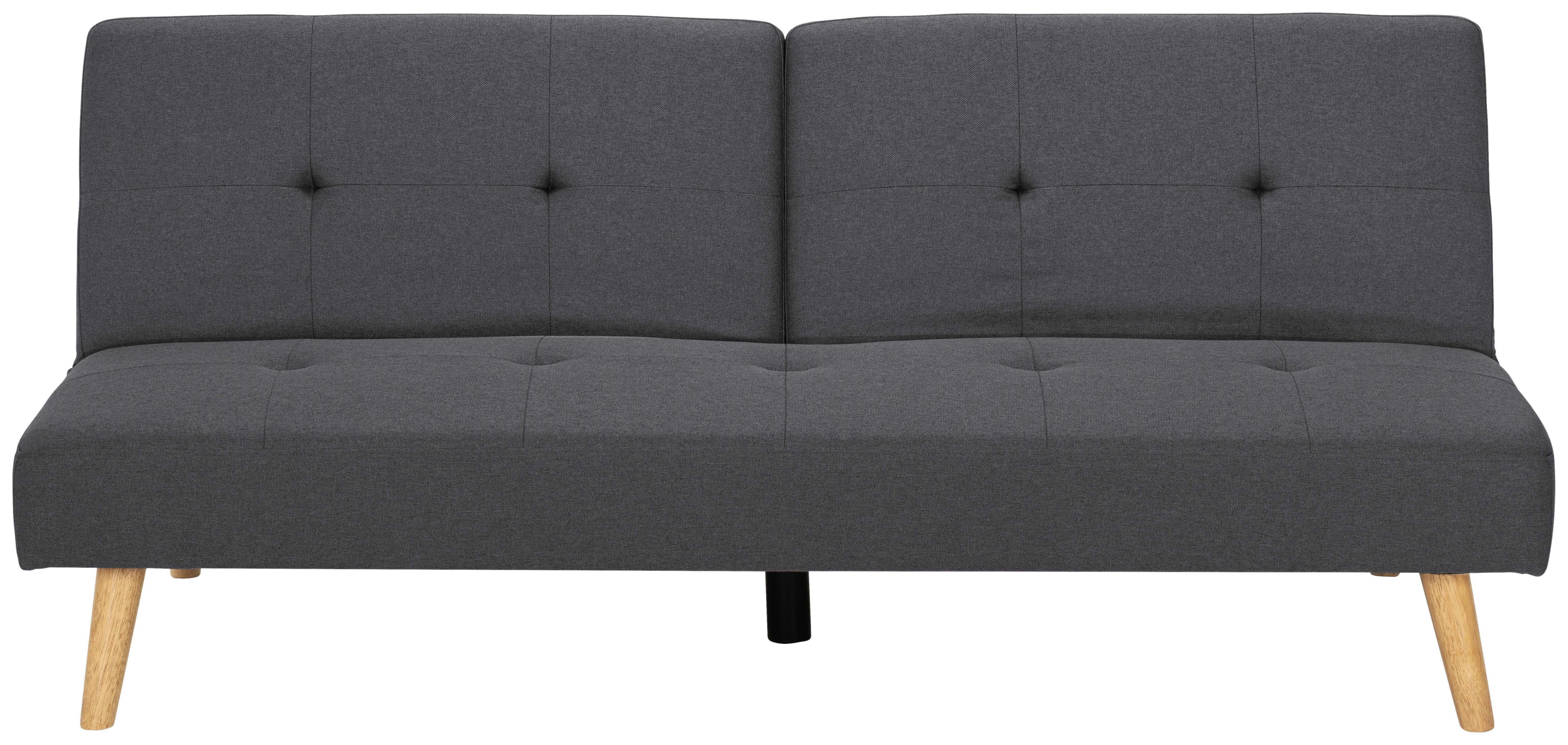 Schlafsofa Volos - Dunkelgrau/Naturfarben, Basics, Textil (178/76/88cm) - MID.YOU