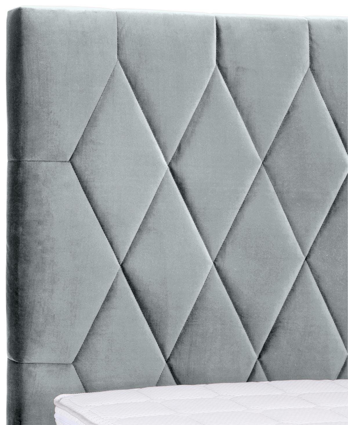 Boxspringbett mit Gepolstertem Kopfteil 160x200 cm Paula - Chromfarben/Anthrazit, MODERN, Textil (160/200cm)