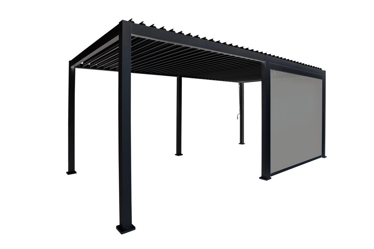 Pavillon-rollo Mirador B: 279 Cm, Wetterfest - Anthrazit/Grau, MODERN, Textil/Metall (360/250/10cm) - Gardenson