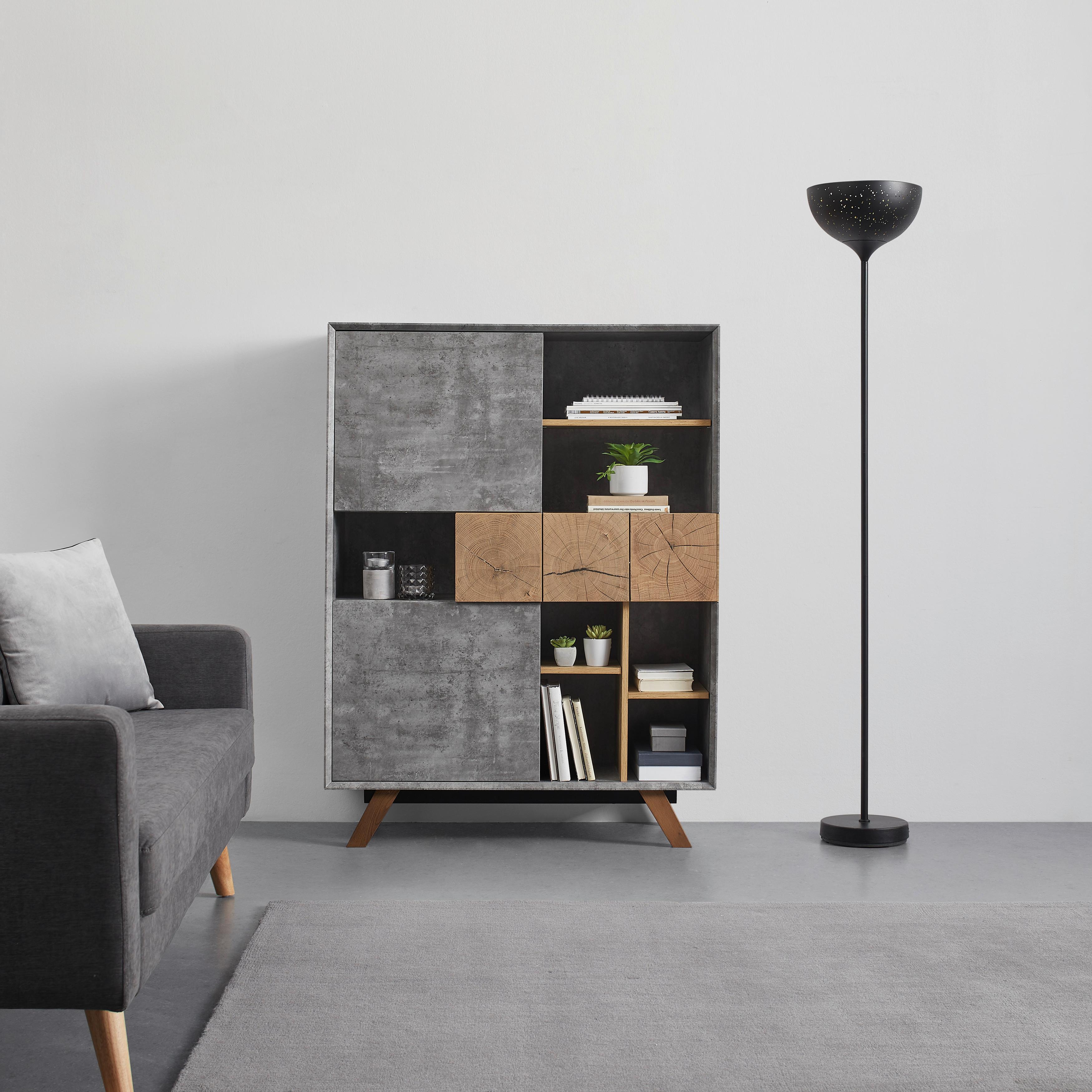 Komoda Casper - farby dubu/sivá, Moderný (100/133,5/40cm) - Modern Living