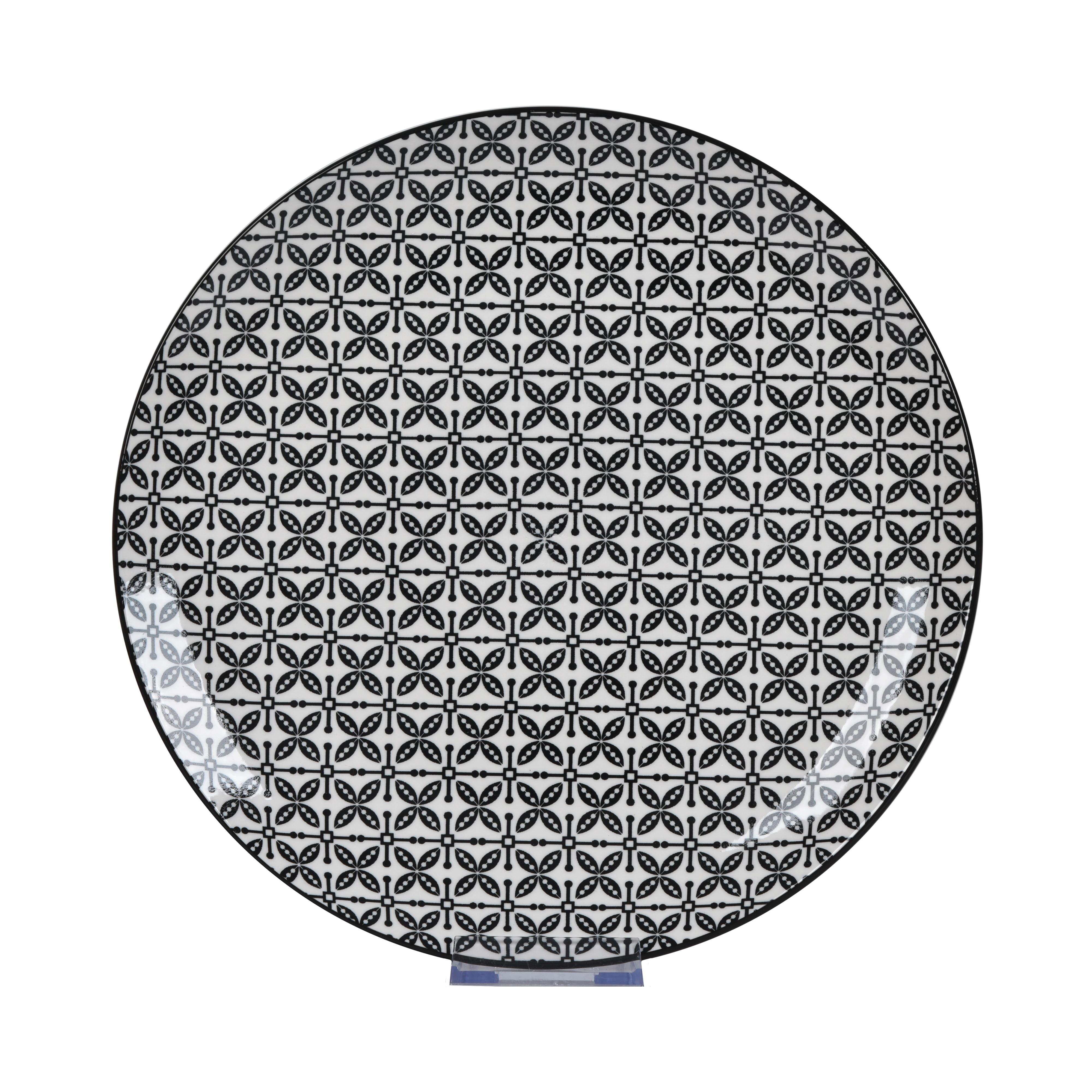 Plytký tanier SHIVA - čierna/biela, Lifestyle, keramika (27/2,5cm) - Mömax