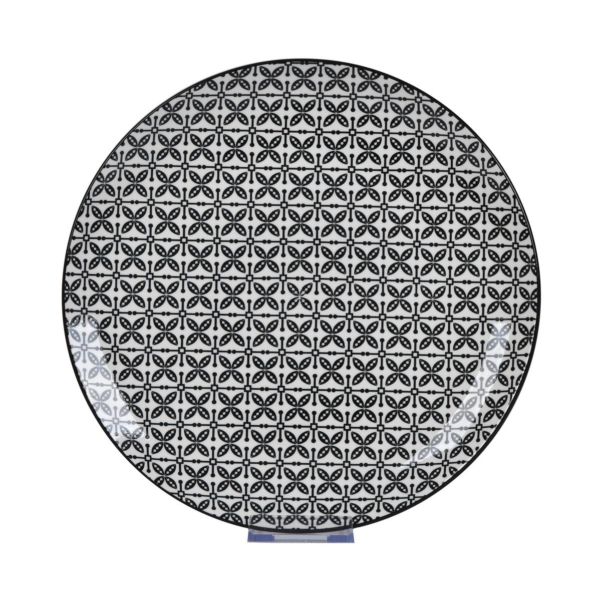Plytký tanier SHIVA - čierna/biela, Lifestyle, keramika (27/2,5cm) - Mömax