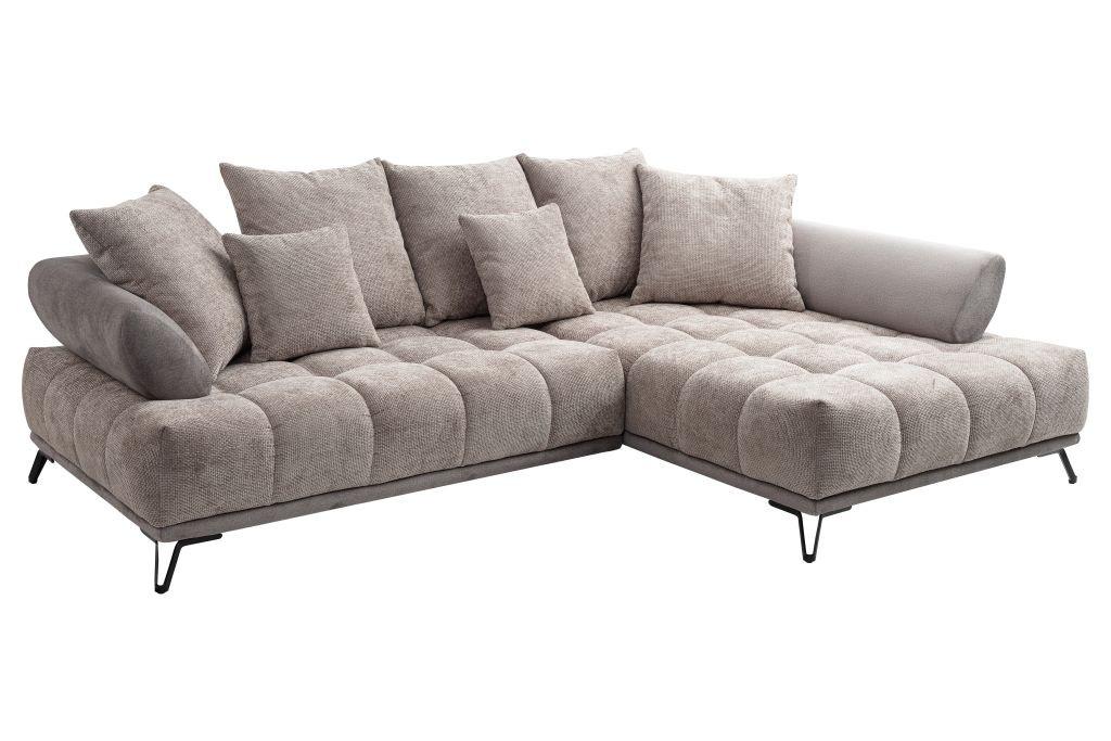 LARGO, pravá, sivohnedá, potreba šírky dverí 90 cm - sivohnedá/čierna, Modern, kov/textil (262/184cm)