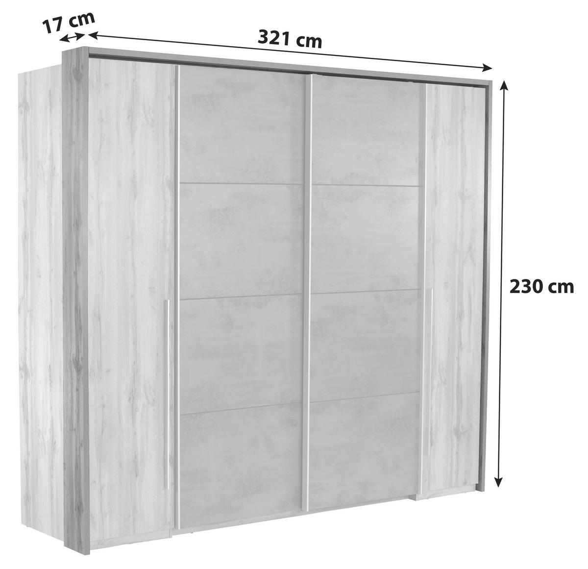 Passepartout-rahmen Tokio Eiche Dekor Für B: 312 Cm - Eichefarben, MODERN, Holzwerkstoff (321/230/17cm)