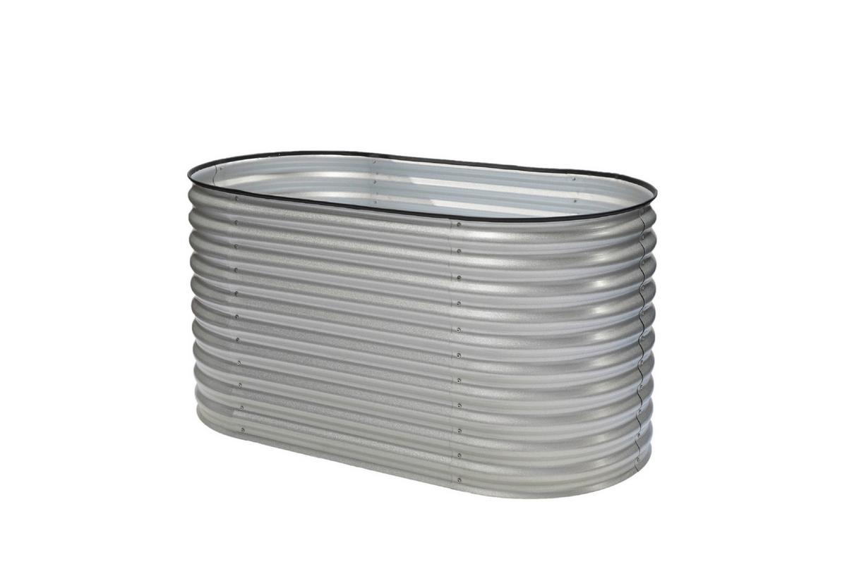 Hochbeet Metall Hochbeet Oval 160 Cm - Silberfarben, Basics, Metall (160/82/80cm)