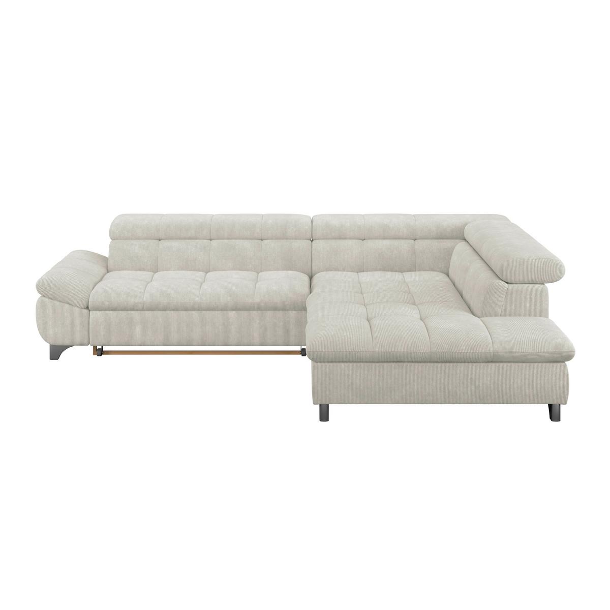 Ecksofa Gemini Elfenbeinfrabig, B: 312cm - Chromfarben/Creme, KONVENTIONELL, Textil (312/234cm)