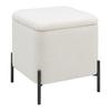 Taburet s úložným priestorom MIXO - čierna/biela, Modern, kov/kompozitné drevo (43cm) - Mömax