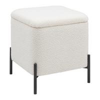 Taburet s úložným priestorom MIXO - čierna/biela, Modern, kov/kompozitné drevo (43cm) - Mömax