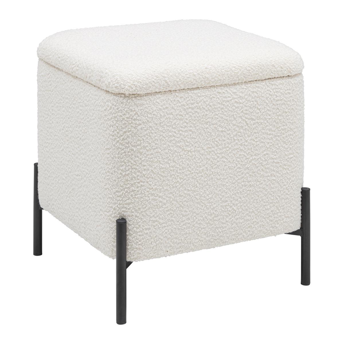 Taburet s úložným priestorom MIXO - čierna/biela, Modern, kov/kompozitné drevo (43cm) - Mömax