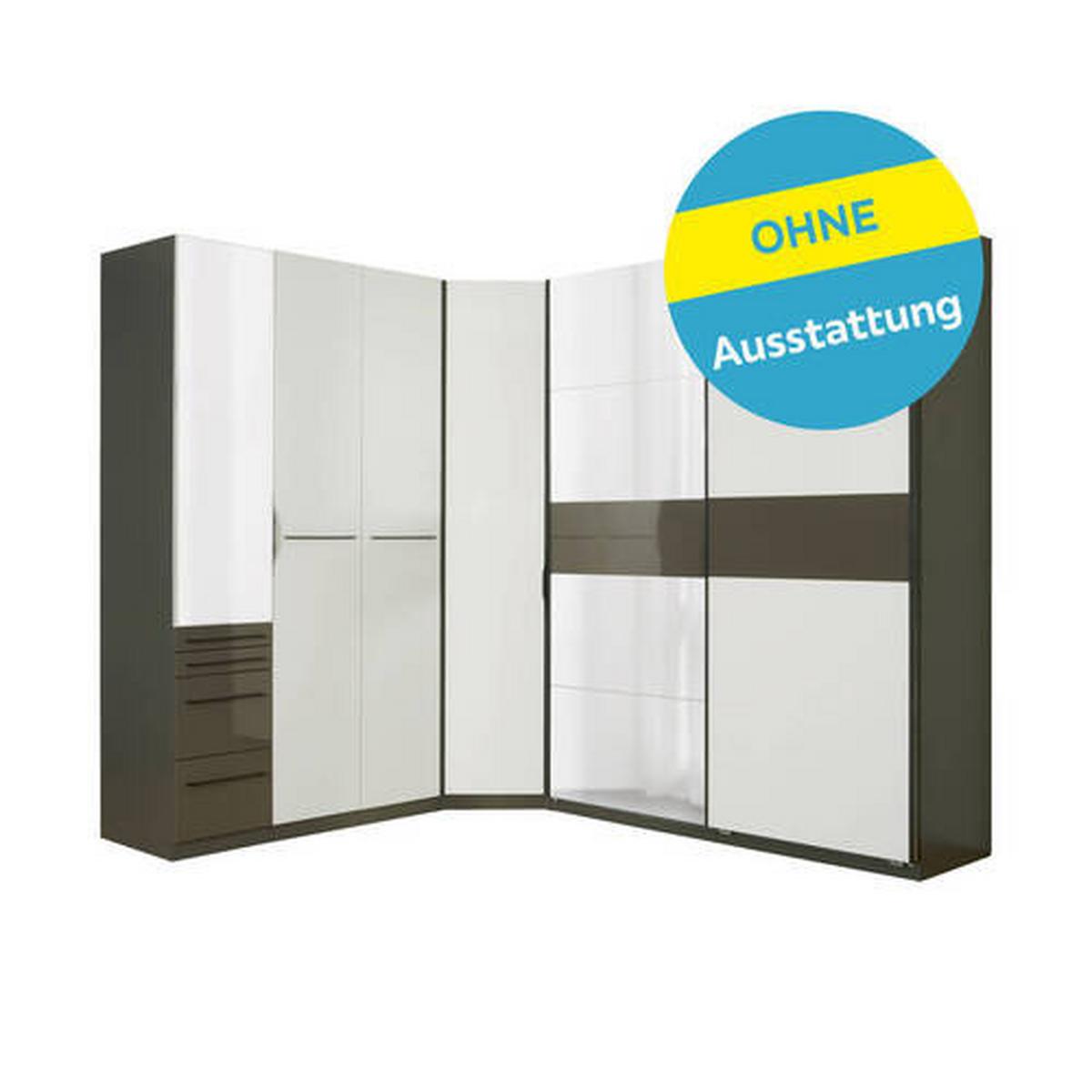 Eckschrank Mit Spiegel B: 225cm Ondega Anthrazit/weiß - KONVENTIONELL (225/242,2/319cm) - Ondega