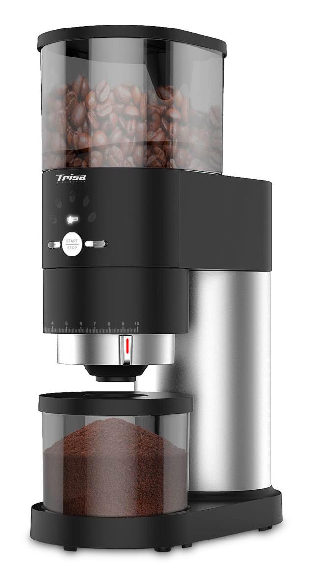 Kaffeemühle Perfect Coffee Grinder Schwarz/silber - Edelstahlfarben/Schwarz, MODERN, Kunststoff (23/11,5/34cm) - Trisa Electronics