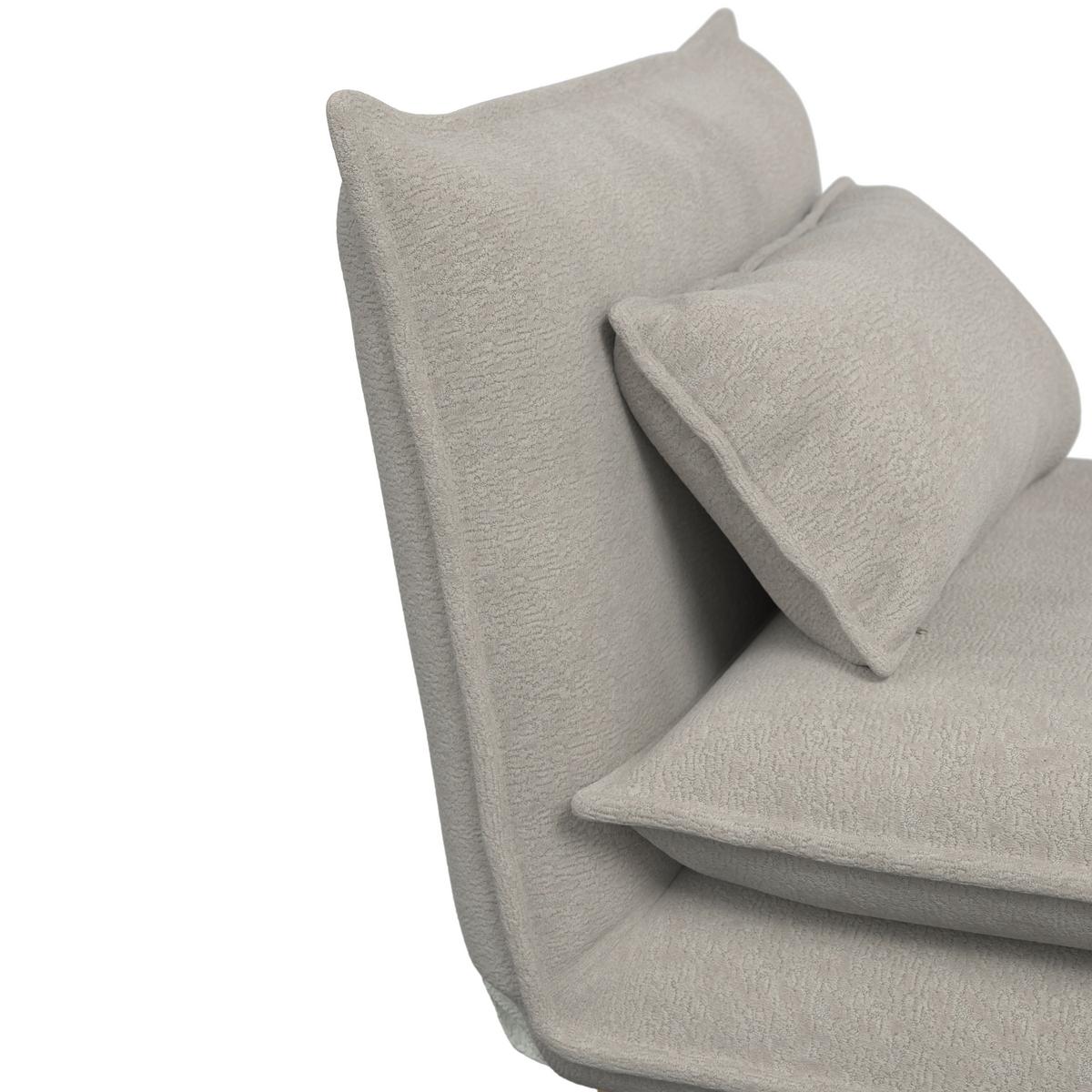 Rozkladacie kreslo BELLA, béžová, max. 120 kg - prírodná farba/béžová, Modern, kov/drevo (83/41/63cm) - Bessagi Home