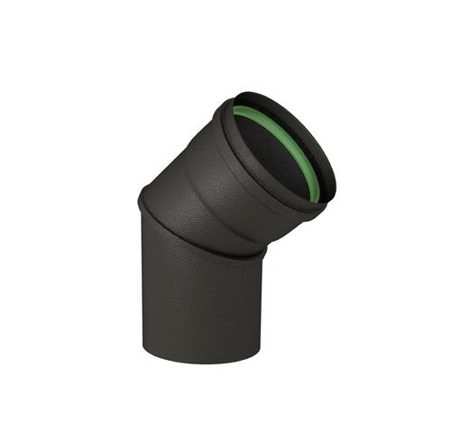 Ofenrohr Knie 45 Grad Ø 8 cm Schwarz Keramikbeschichtet - Schwarz, MODERN, Metall (8cm)