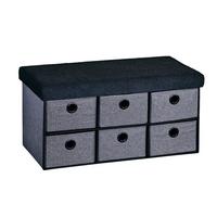 Garderobenbank Grau, Schwarz m.Aufbewahrungsboxen, B: 78 cm - Schwarz/Grau, Basics, Holzwerkstoff/Kunststoff (78/38/38cm) - Kesper