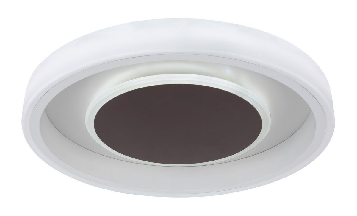LED-Deckenleuchte Goffi Ø 50 cm mit Farbtemperaturwechsler - Opal/Braun, KONVENTIONELL, Kunststoff/Metall (50/9cm) - Globo