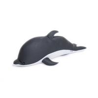 Schwimmtier Delphin Dunkelgrau, L/B/H: 40x102x36cm - Dunkelgrau, KONVENTIONELL, Textil (40/102/36cm)