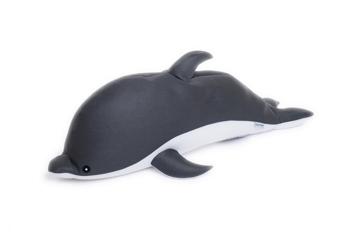 Schwimmtier Delphin Dunkelgrau, L/B/H: 40x102x36cm - Dunkelgrau, KONVENTIONELL, Textil (40/102/36cm)