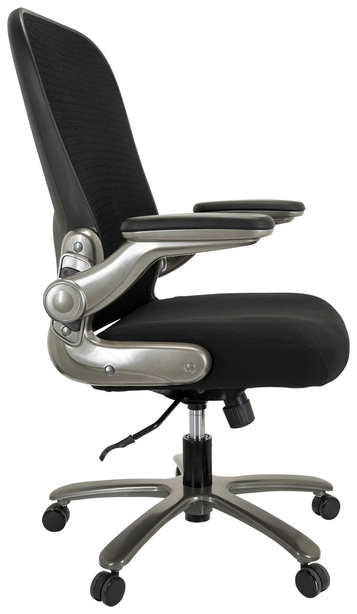 Drehstuhl Instructor Schwarz Bis 220 Kg - Silberfarben/Schwarz, Basics, Kunststoff/Textil (75/122/68cm) - MID.YOU