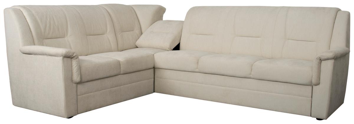 ECKSCHLAFSOFA Rafael, Creme S: 279x224cm - Beige/Creme, Trend, Textil (279/224cm)