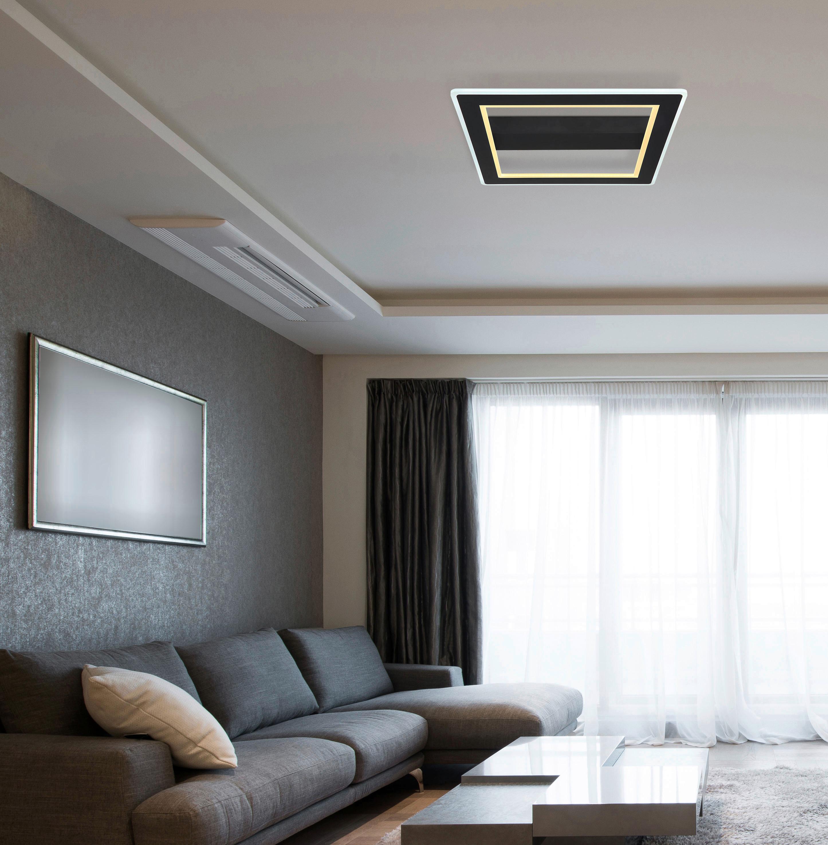 Led Mennyezeti Lámpa 67269-30 - fekete/opál, Design, műanyag/fém (45/45/5cm) - Globo