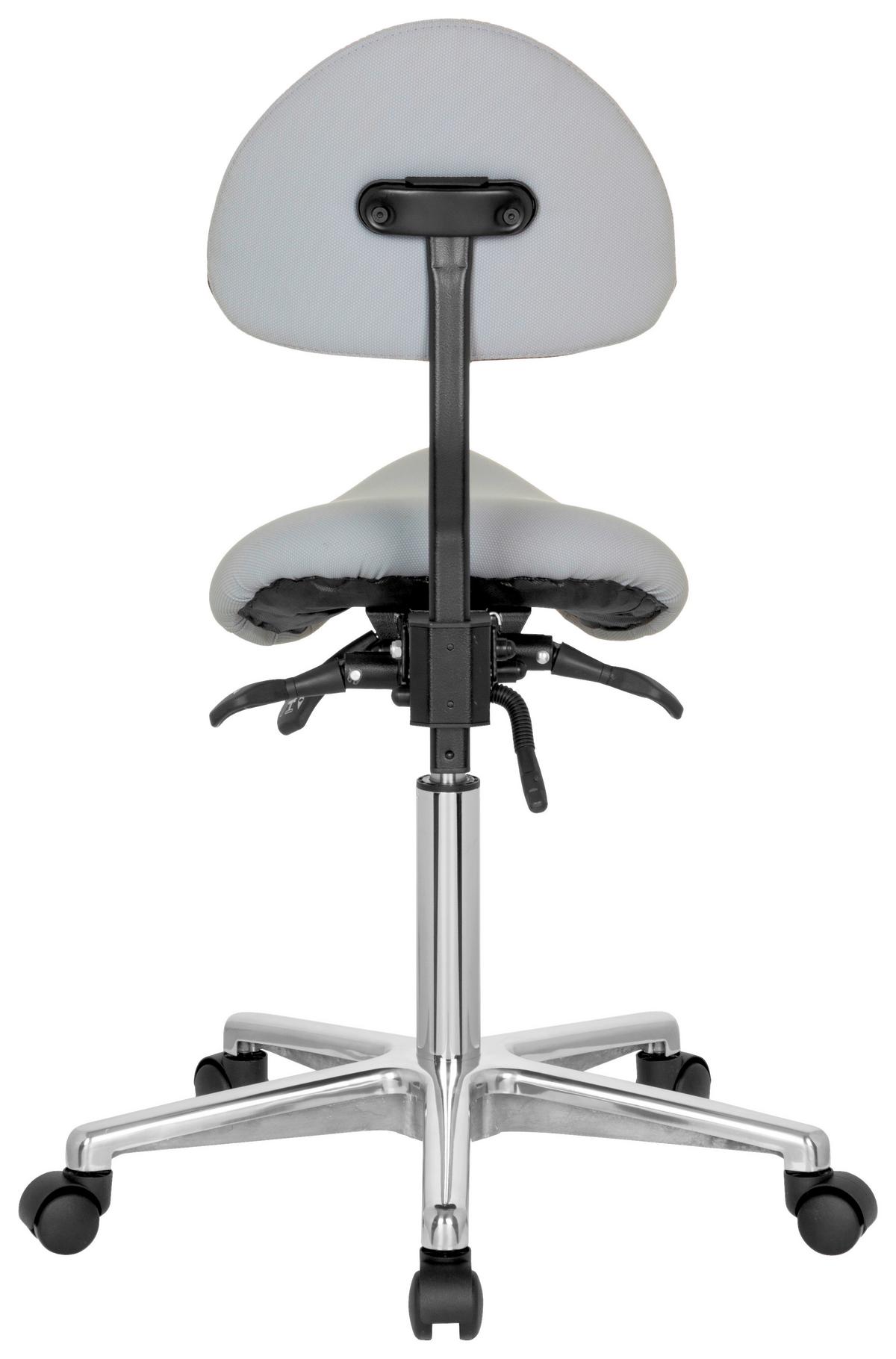 Bürohocker Top Work 20 Lederlook Grau Bis 110kg - Alufarben/Grau, MODERN, Kunststoff/Textil (36/105/40cm) - MID.YOU