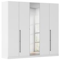 Kleiderschrank Safari mit Spiegel B: 226 cm - Weiß, KONVENTIONELL, Holzwerkstoff (226/210/54cm)