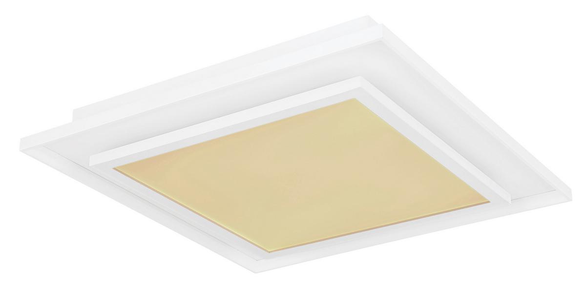 LED-Deckenleuchte L: 44,3 cm mit Fernbedienung - Weiß, Design, Kunststoff/Metall (44,3/44,3/6,3cm) - Globo