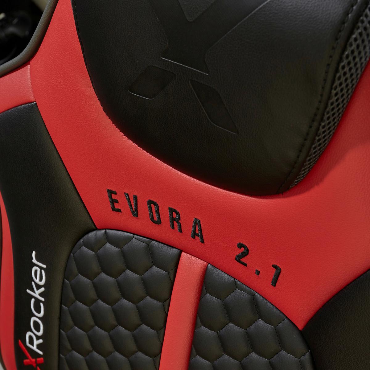 Gamingsessel Evora 2.1 - Rot/Schwarz, MODERN, Kunststoff/Textil (65/102,5/78cm) - X Rocker