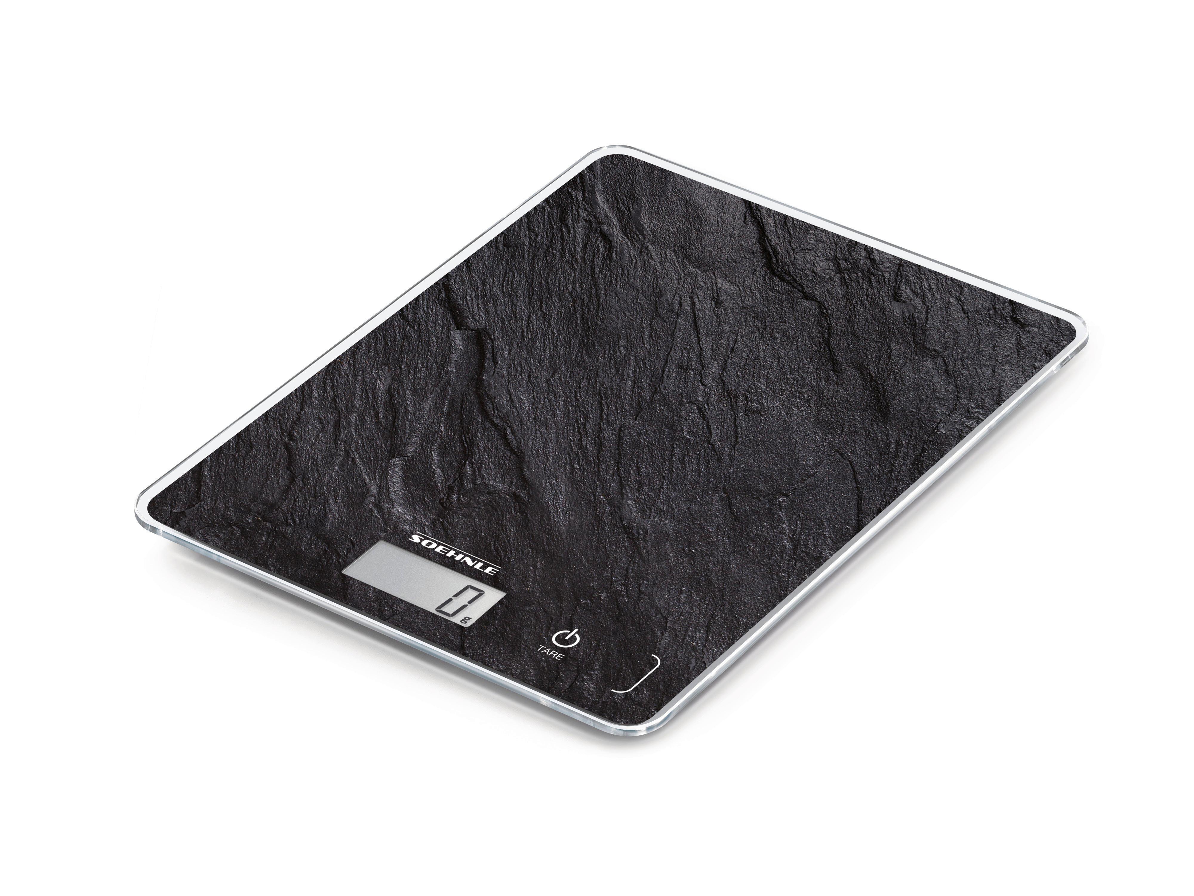 Küchenwaage 61515 Page Compact 300 Slate - Schwarz, KONVENTIONELL, Glas/Kunststoff (20/1,3/15cm) - Soehnle
