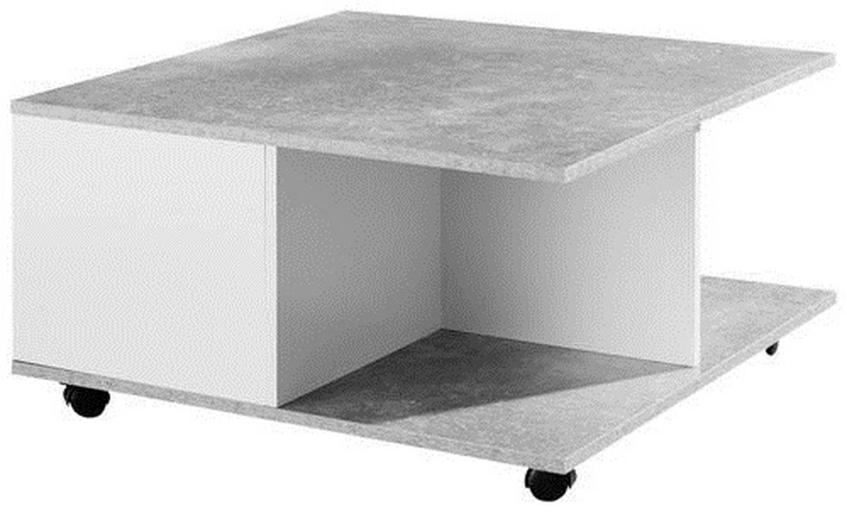 Konfererenčny stolík bielo-sivý - sivá/biela, Modern, kompozitné drevo/plast (70/70/36,5cm) - MID.YOU