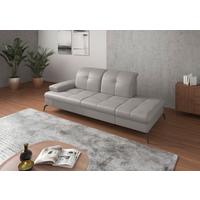 Récamiere Amica E, Hellgrau B: 231 Cm - Hellgrau/Schwarz, KONVENTIONELL, Leder/Textil (231/90/122cm) - Sit & More