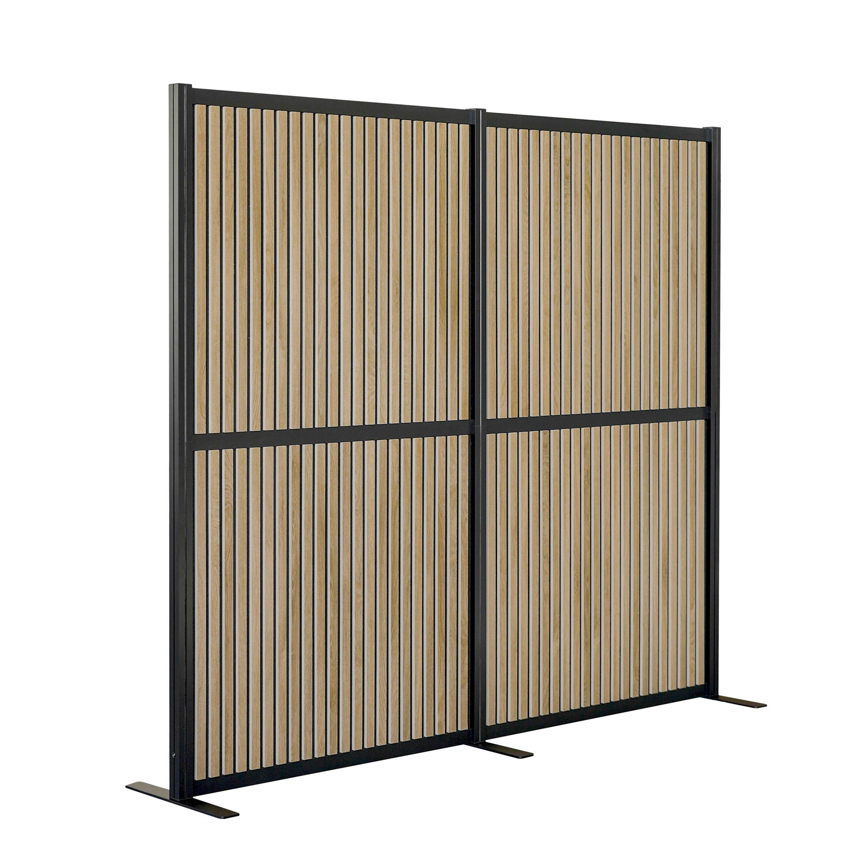 TRENNWAND Flexmiut Schwarz B: 192cm - Schwarz, MODERN, Kunststoff/Textil (192/167,3/4cm) - MID.YOU