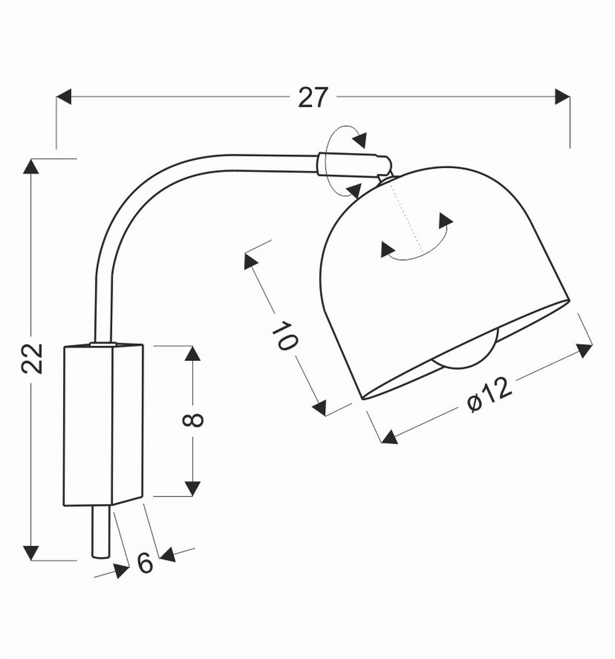 Wandleuchte 21-75482 - Weiß, Basics, Metall (12/27/22cm)