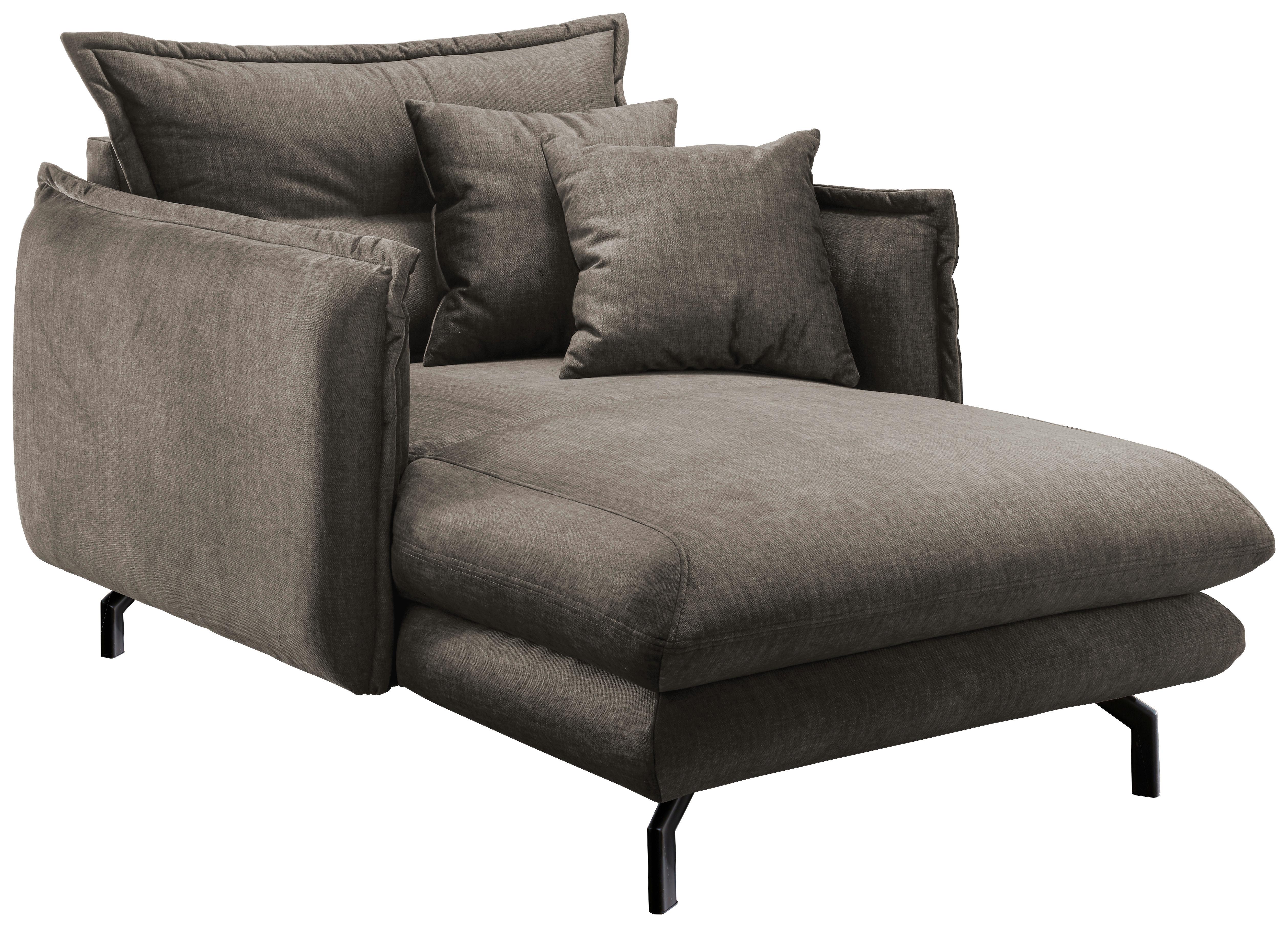 Polstersessel mit Armlehnen Lava Stoffbezug Braun - Schwarz/Braun, MODERN, Textil (111/101/167cm) - Livetastic