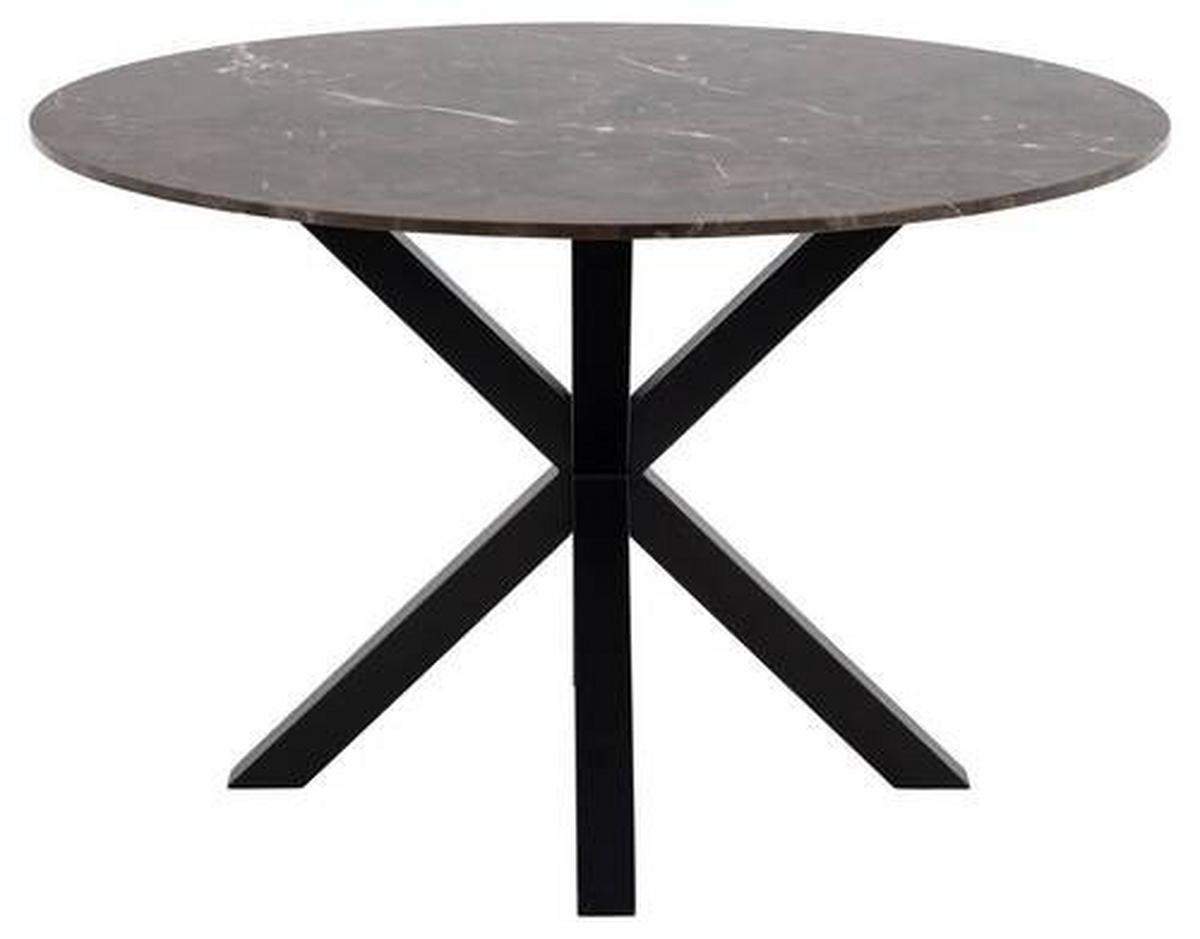 Esstisch Rund Heaven 120x75 Cm Braun/schwarz - Schwarz/Braun, MODERN, Stein/Metall (120/120/75cm) - MID.YOU