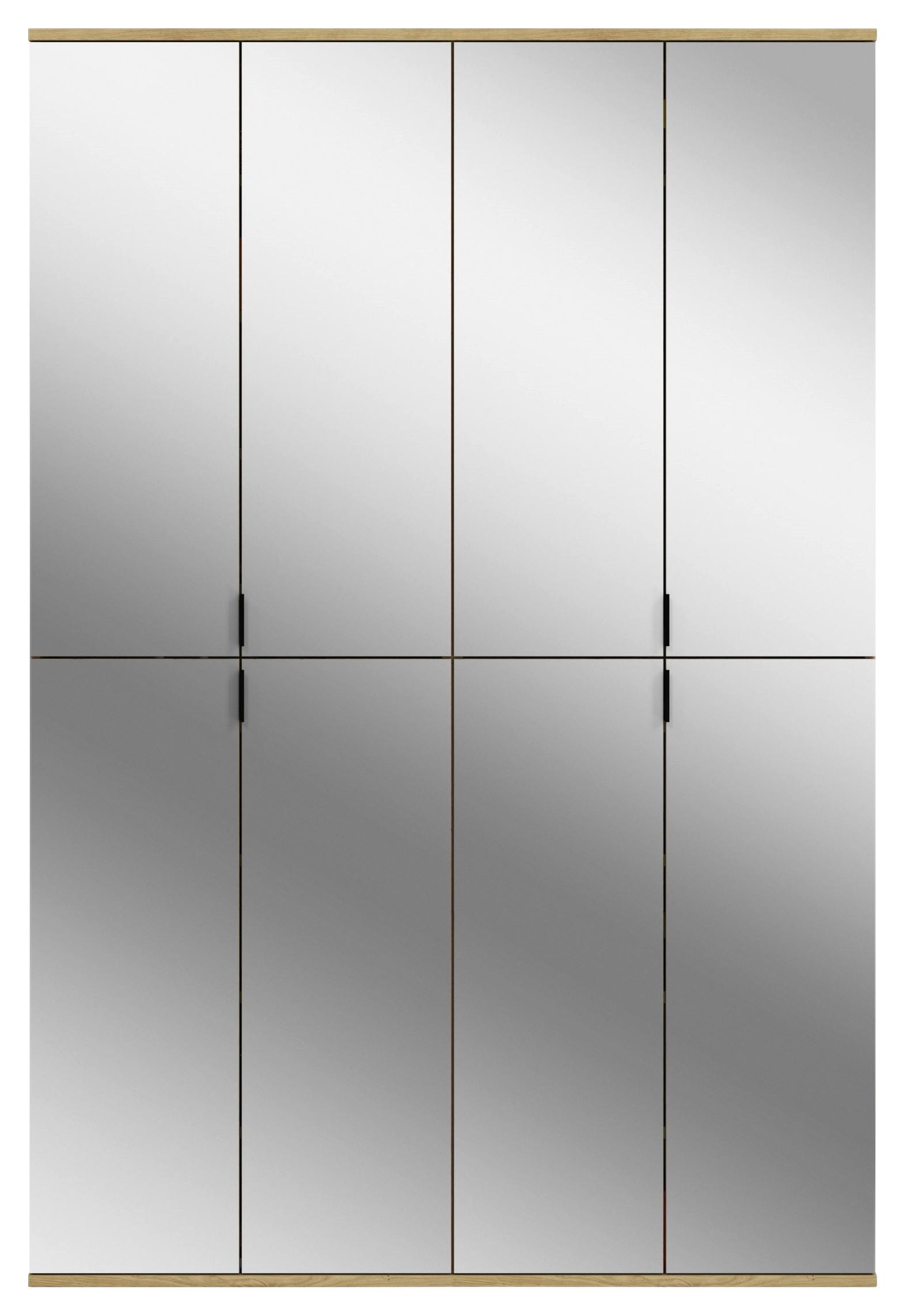 Garderobenschrank Projekt X Eiche//spiegel B: 122 Cm - KONVENTIONELL, Glas/Holzwerkstoff (122/193/34cm) - MID.YOU