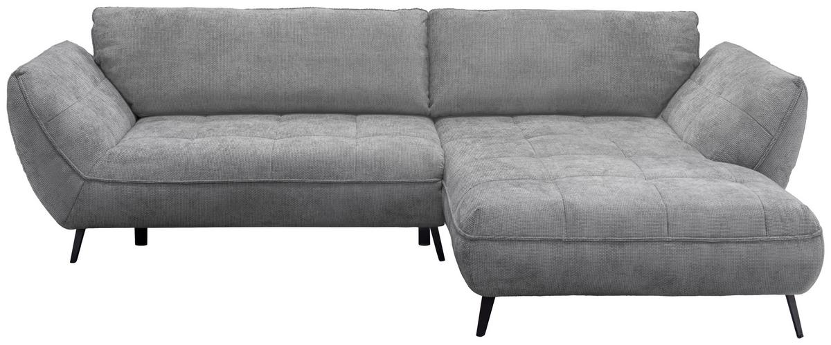 Ecksofa Samoa Grau S: 282x187 cm - Schwarz/Grau, Design, Textil (282/187cm) - Livetastic