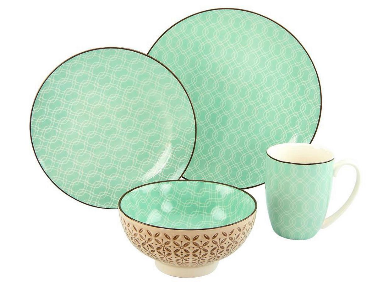 Kombinovaný servis MANDALA, 16-dielna - viacfarebná, Basics, keramika - Creatable