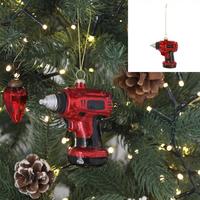 DEKOHÄNGER BOHRMASCHINE - Rot/Silberfarben, Basics, Glas (8,5/9/4cm)