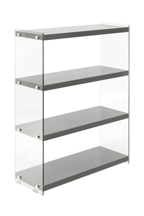 Regal Elementary 83 cm Grau/Glas Transparent - Grau, MODERN, Glas/Holzwerkstoff (83/113/29,5cm) - Kayoom