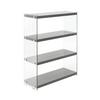Regal Elementary 83 cm Grau/Glas Transparent - Grau, MODERN, Glas/Holzwerkstoff (83/113/29,5cm) - Kayoom