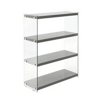 Regal Elementary 83 cm Grau/Glas Transparent - Grau, MODERN, Glas/Holzwerkstoff (83/113/29,5cm) - Kayoom