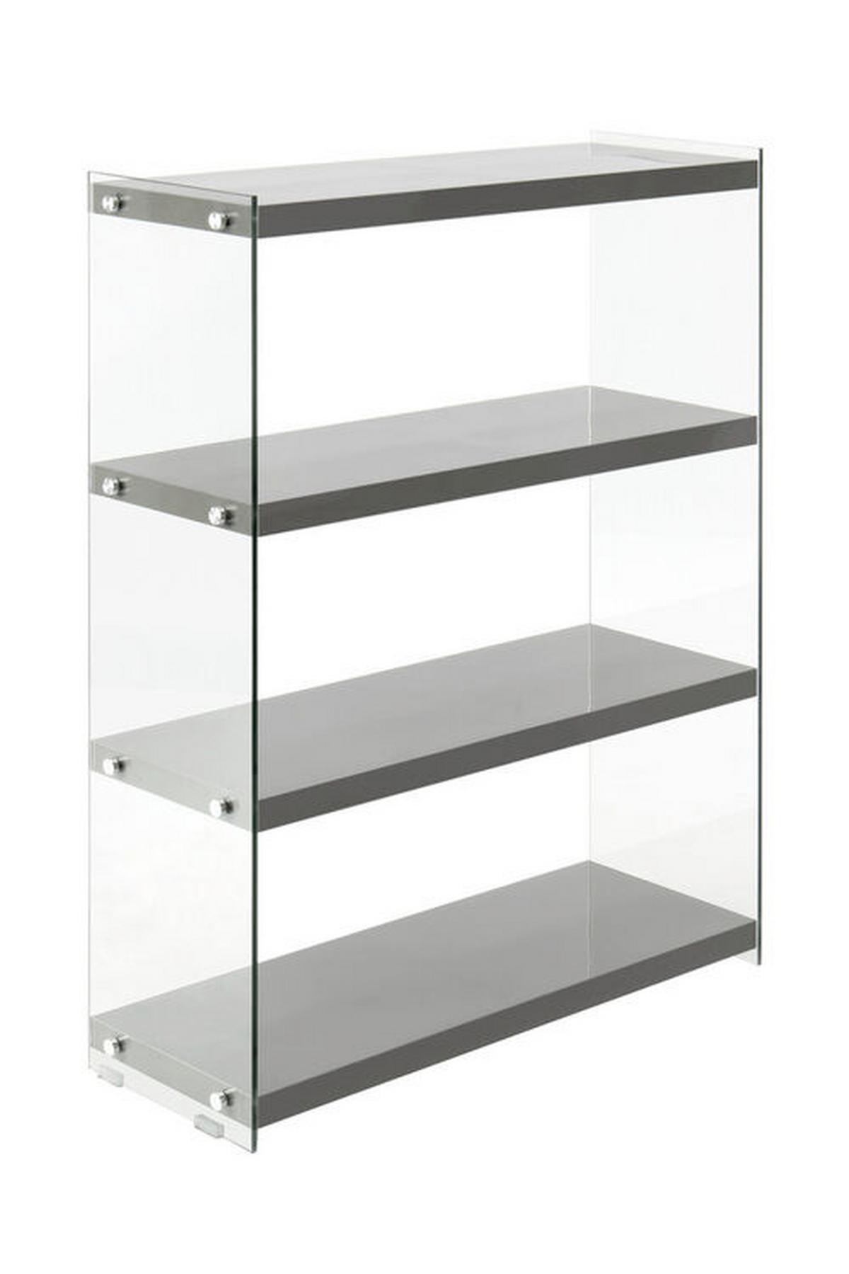 Regal Elementary 83 cm Grau/Glas Transparent - Grau, MODERN, Glas/Holzwerkstoff (83/113/29,5cm) - Kayoom