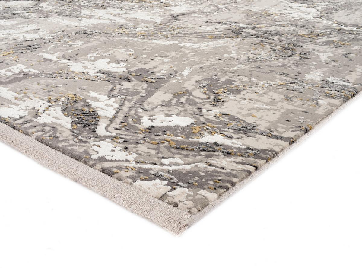 Teppich Läufer Grau/Gold Lille 80x300 cm - Goldfarben/Grau, Design, Textil (80/300cm) - Dieter Knoll