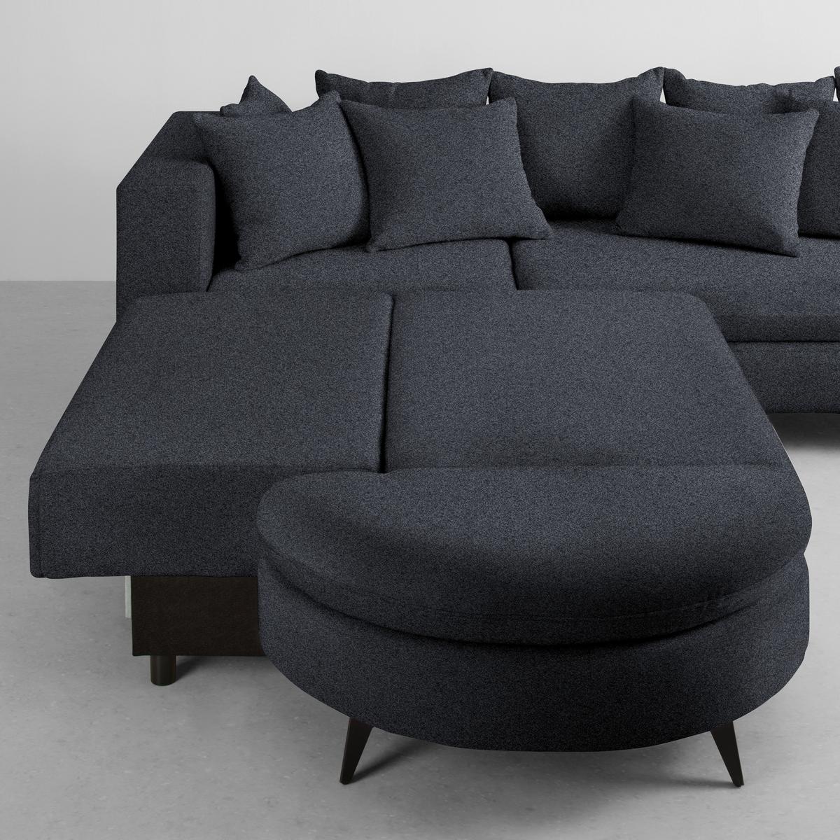 Rohová sedačka AXEL, ľavá, tmavosivá tkanina - čierna/tmavosivá, Modern, kov/textil (250/291cm) - Mömax