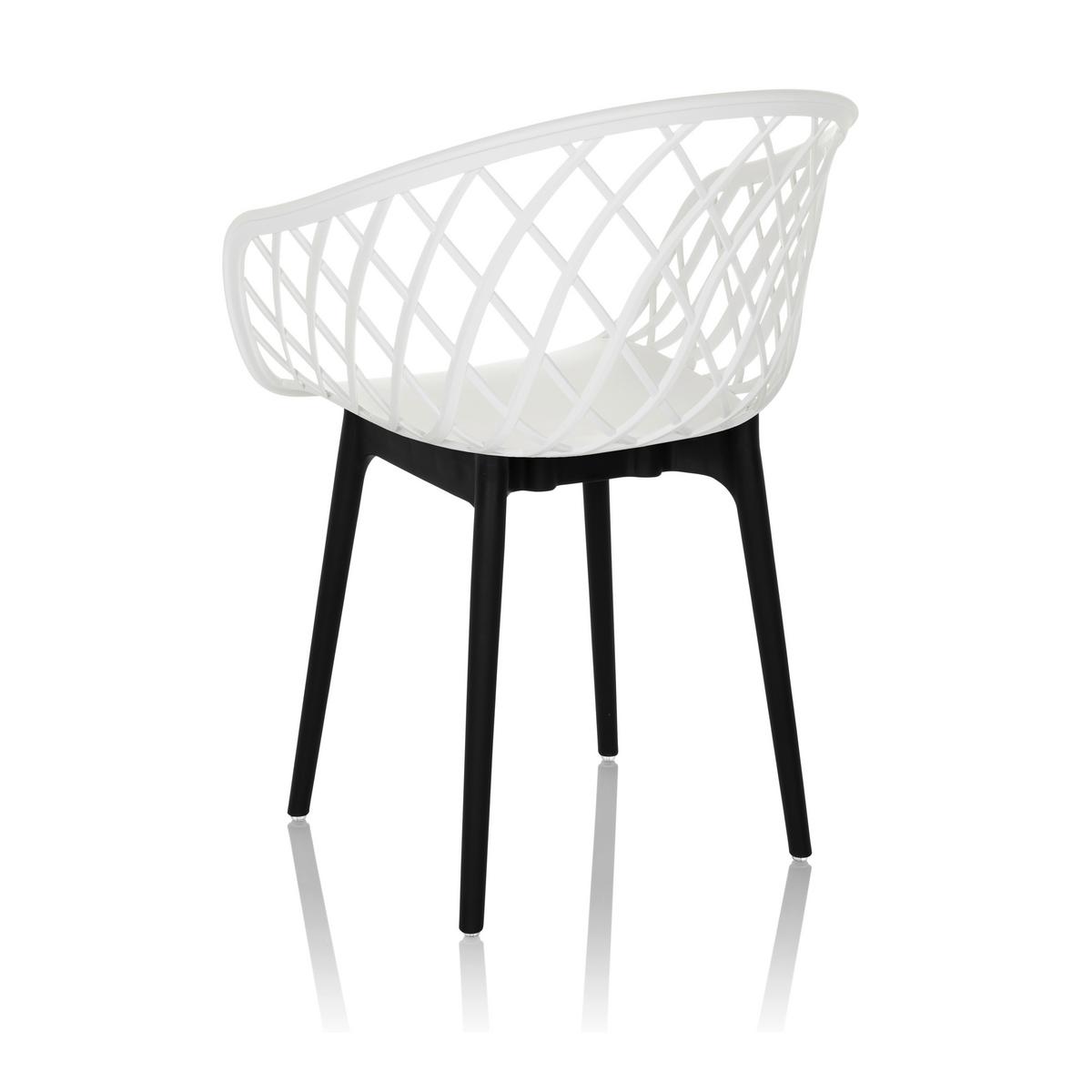 BESUCHERSTUHL Begio Weiß B: 57cm - Schwarz/Weiß, MODERN, Kunststoff (57/76/53cm) - MID.YOU